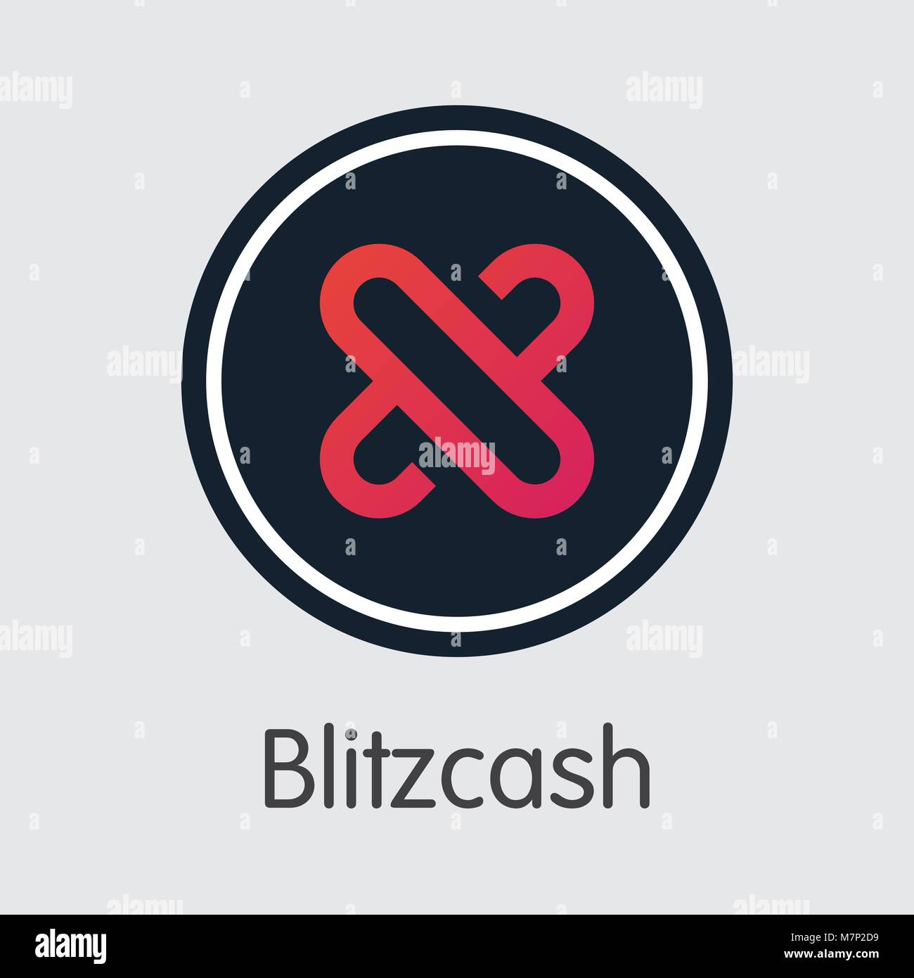 Blitzcash Crypto Währung Münze. Vektor Logo der Blitz. Stock Vektor