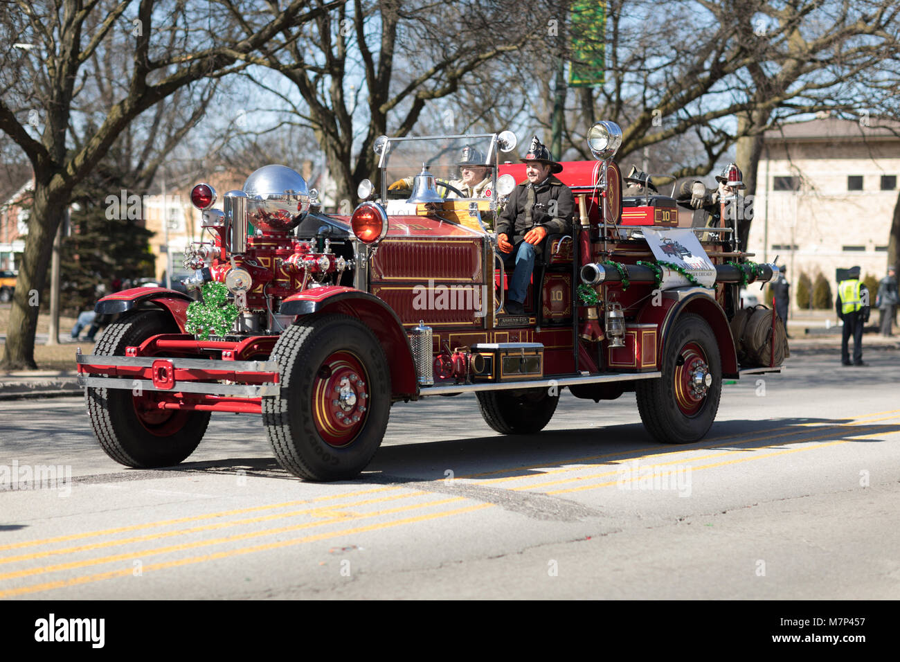 Chicago, Illinois, USA - 11. März 2018, die südliche Seite irische Parade ist eine kulturelle und religiöse Feier aus Irland zu Ehren des Heiligen Patrick. Stockfoto