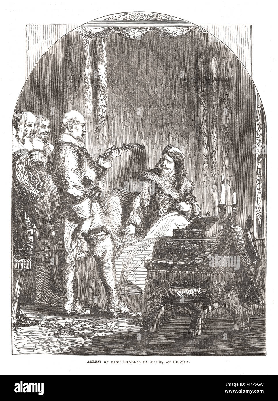 Festnahme von König Charles I, von George Joyce, 3. Juni 1647, Holdenby Haus, auch als Holmby House bekannt Stockfoto