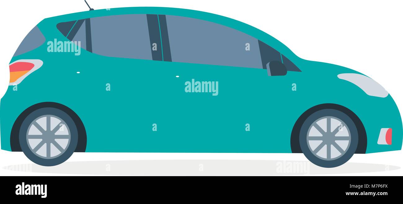 Green Car Symbol auf weißem Hintergrund. Taxi Service, Mieten, Konzept. Flache Vector Illustration. Stock Vektor