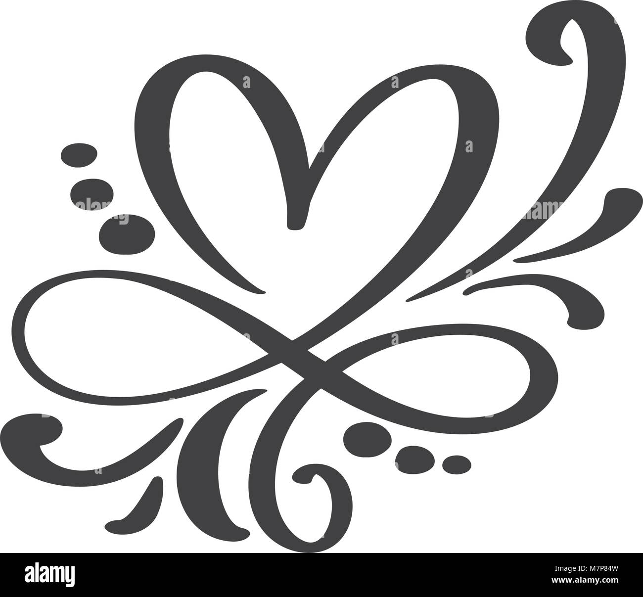 Herz Liebe Zeichen für immer. Infinity romantische Symbol verknüpft