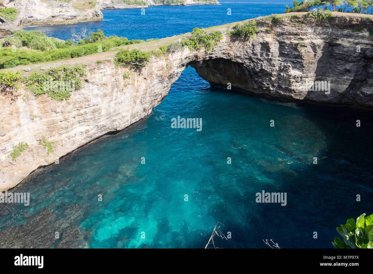 Engel Bilabong an einem sonnigen Tag, Nusa Penida, BALI Stockfoto