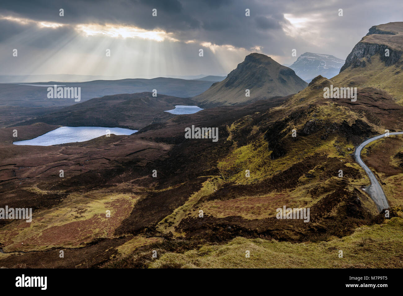 Trotternish Ridge vom Quiraing, Isle of Skye, Schottland Stockfoto