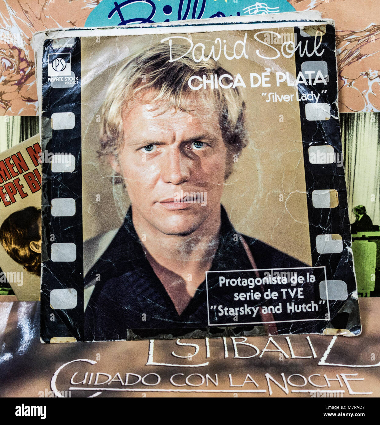 David's Soul Schallplatte Silver Lady' (Chica De Plata en Spanisch) in der Liebe shop in Spanien Stockfoto