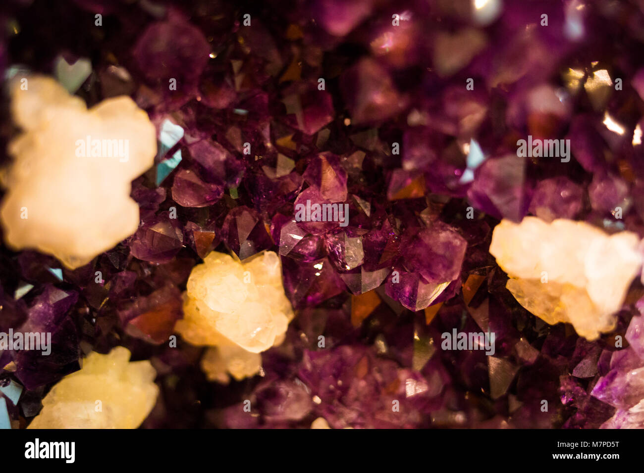 Quartz Crystal Rocks rosa Close up natürliche Stockfoto