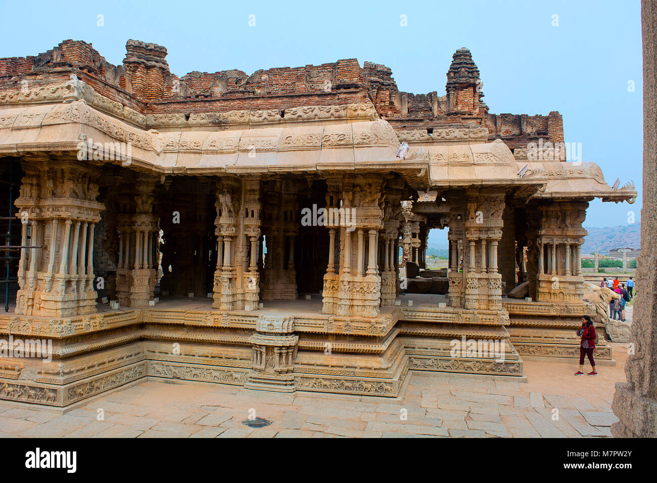Musikalische spalten, Vittala Tempel, Hampi, Karnataka, Indien Stockfoto
