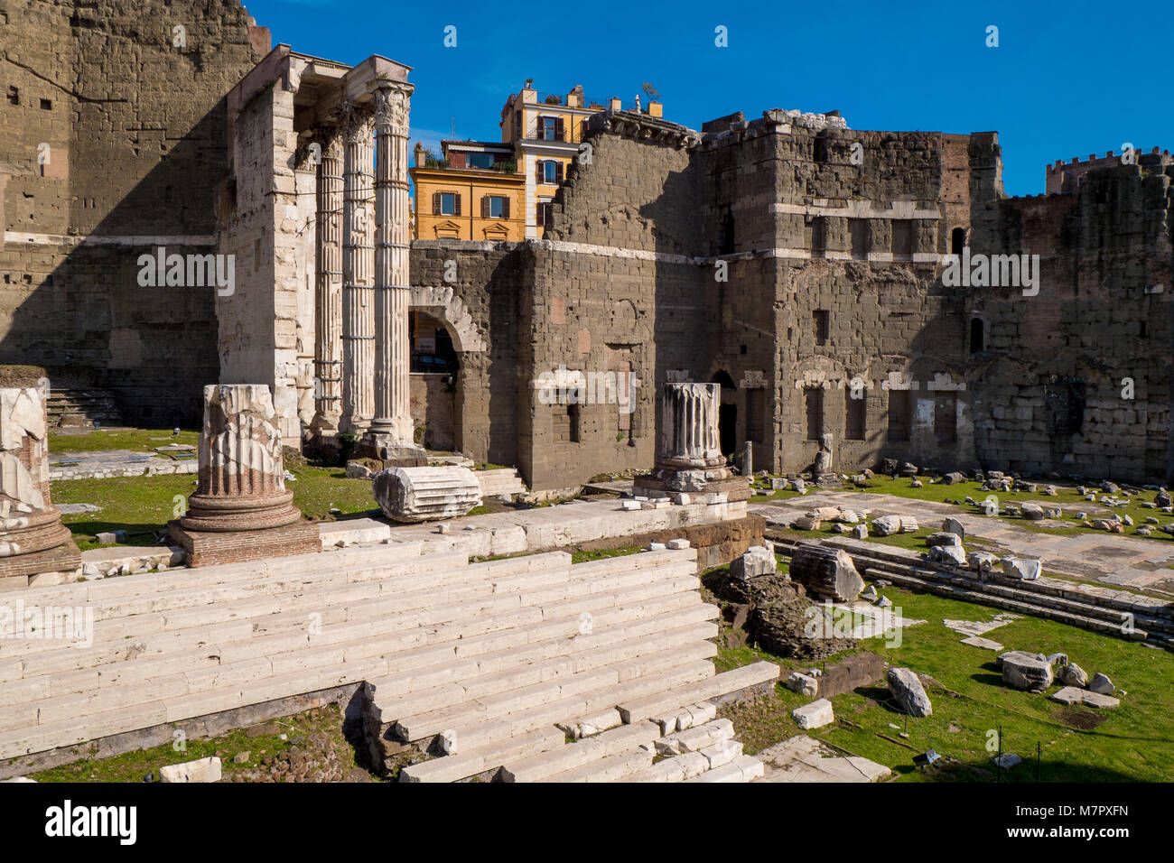 Das Augustus Forum (Foro di Augusto) in der Nähe des Forum Romanum in Rom, Italien Stockfoto