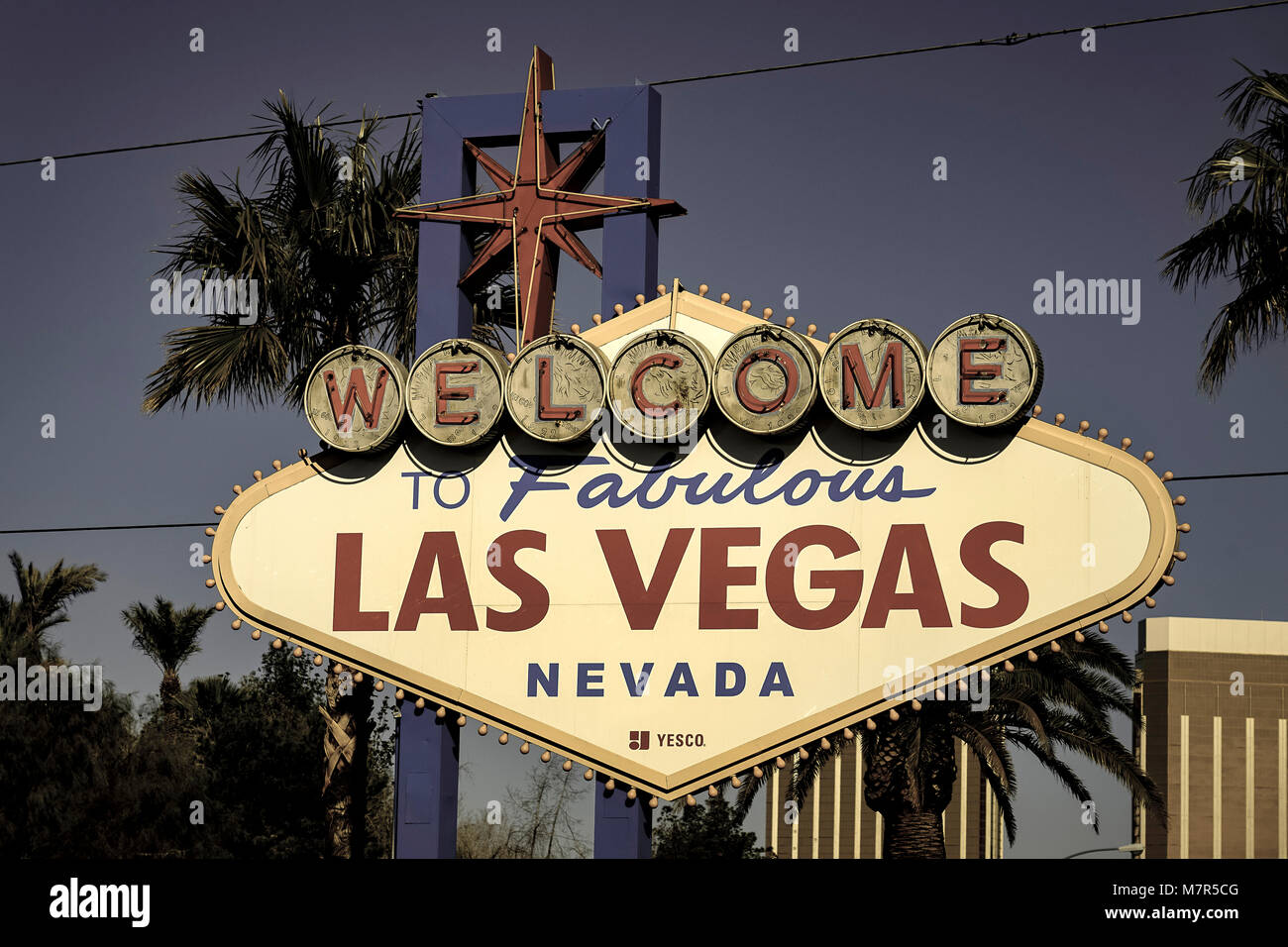 Berühmte Anmelden Willkommen in Las Vegas, Nevada, USA Stockfoto