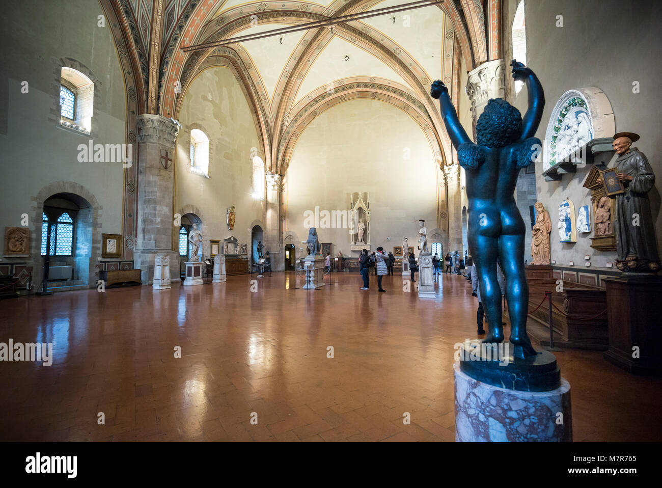 Florenz. Italien. Museo Nazionale del Bargello, der Große Rat der Kammer aka Salone di Donatello. (Bargello Nationalmuseum) Stockfoto