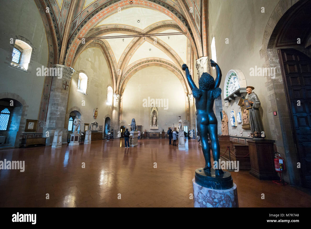 Florenz. Italien. Museo Nazionale del Bargello, der Große Rat der Kammer aka Salone di Donatello. (Bargello Nationalmuseum) Stockfoto