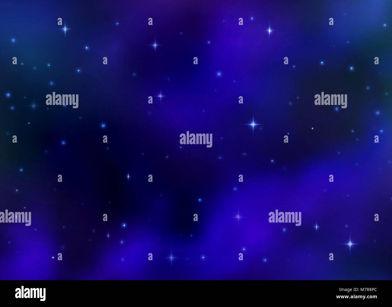 Abstrakte Cosmic Blue galaxy Hintergrund. Bunte nebula, Milchstraße, Kosmos, Energie und glänzenden Sternen. Weltraum. Farbenfrohe Cosmos. Sky Vector Illustration des Universums. Stock Vektor