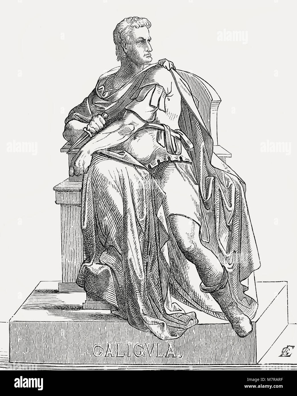 Caligula oder Gaius Julius Caesar Augustus Germanicus, AD 12, AD 41, Römischer Kaiser Stockfoto