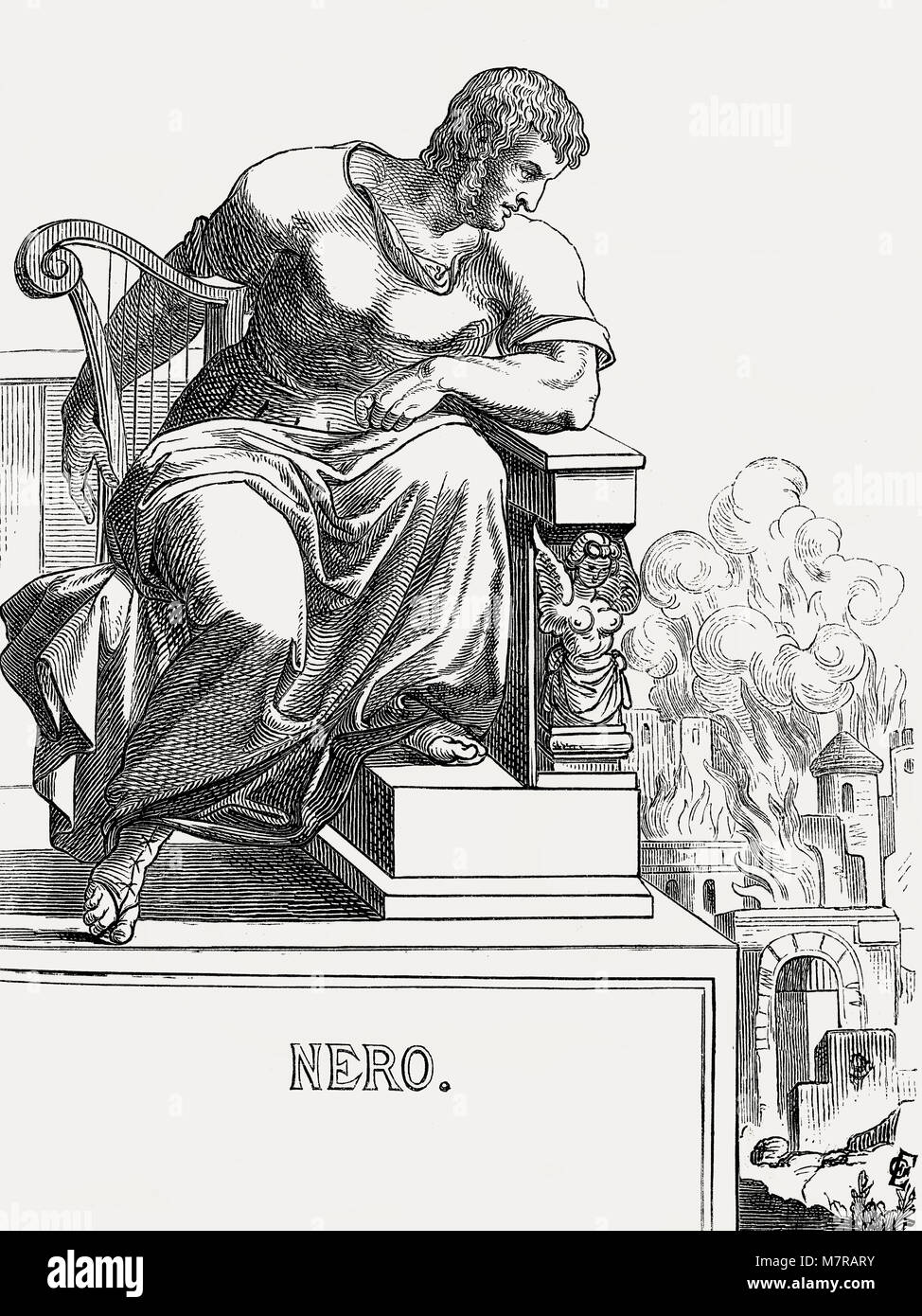 Nero oder Nero Claudius Caesar Augustus Germanicus, 37-68, Römischer Kaiser von 54 bis 68 Stockfoto