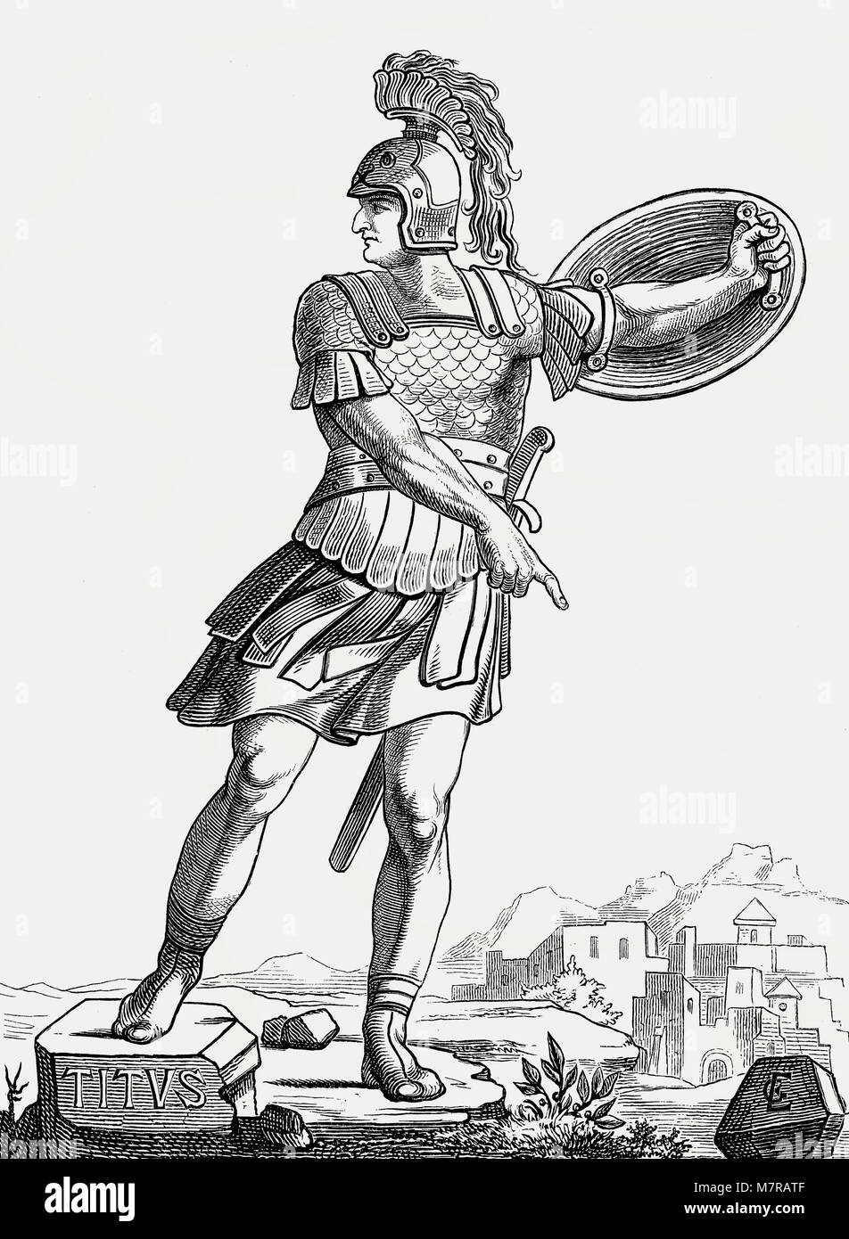 Titus oder Titus Flavius Vespasianus Augustus Caesar, 39 - 81, Römischer Kaiser von 79 bis 81 Stockfoto