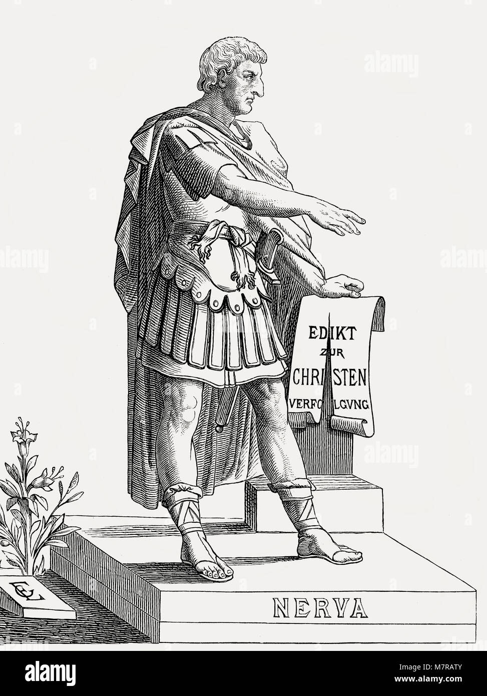 Nerva, Marcus Cocceius Nerva Caesar Augustus, AD 30 - 98, Römischer Kaiser von 96 bis 98. Stockfoto