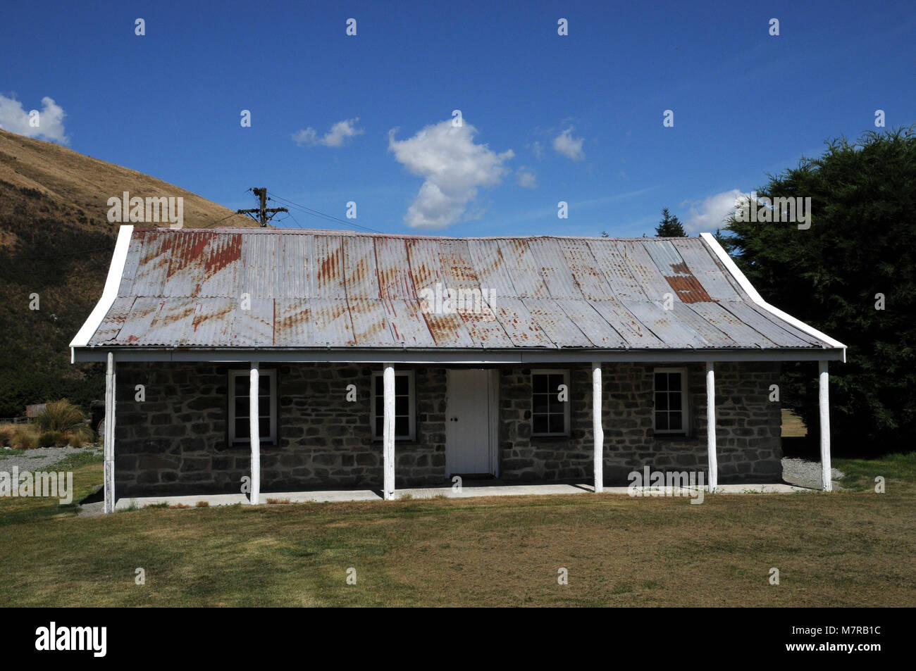 Die Gebäude und Artefakte bei Hakatere Ecke, Teil der Hakatere Conservation Park. Stockfoto