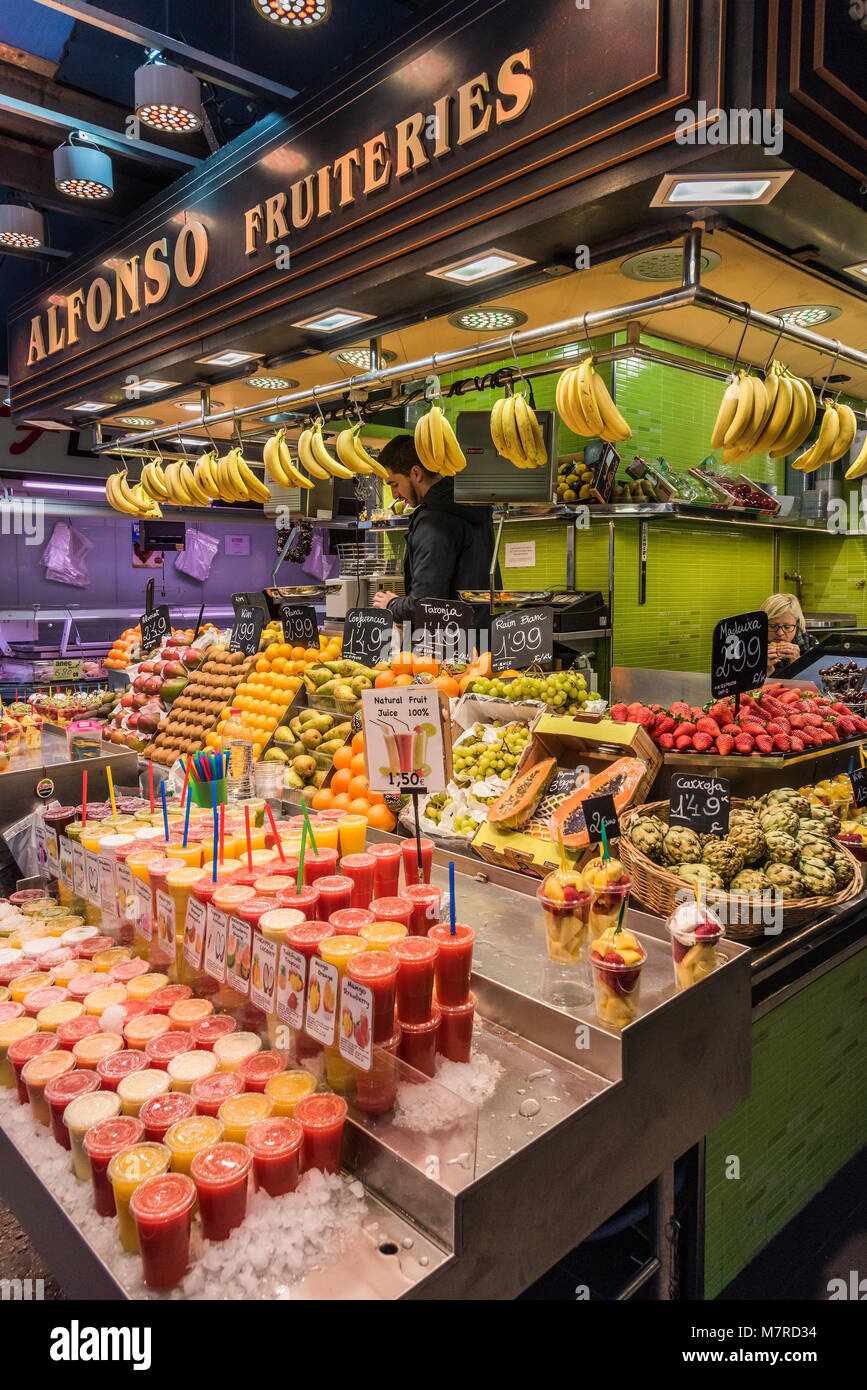 Boqueria Markt, Barcelona, Katalonien, Spanien Stockfoto