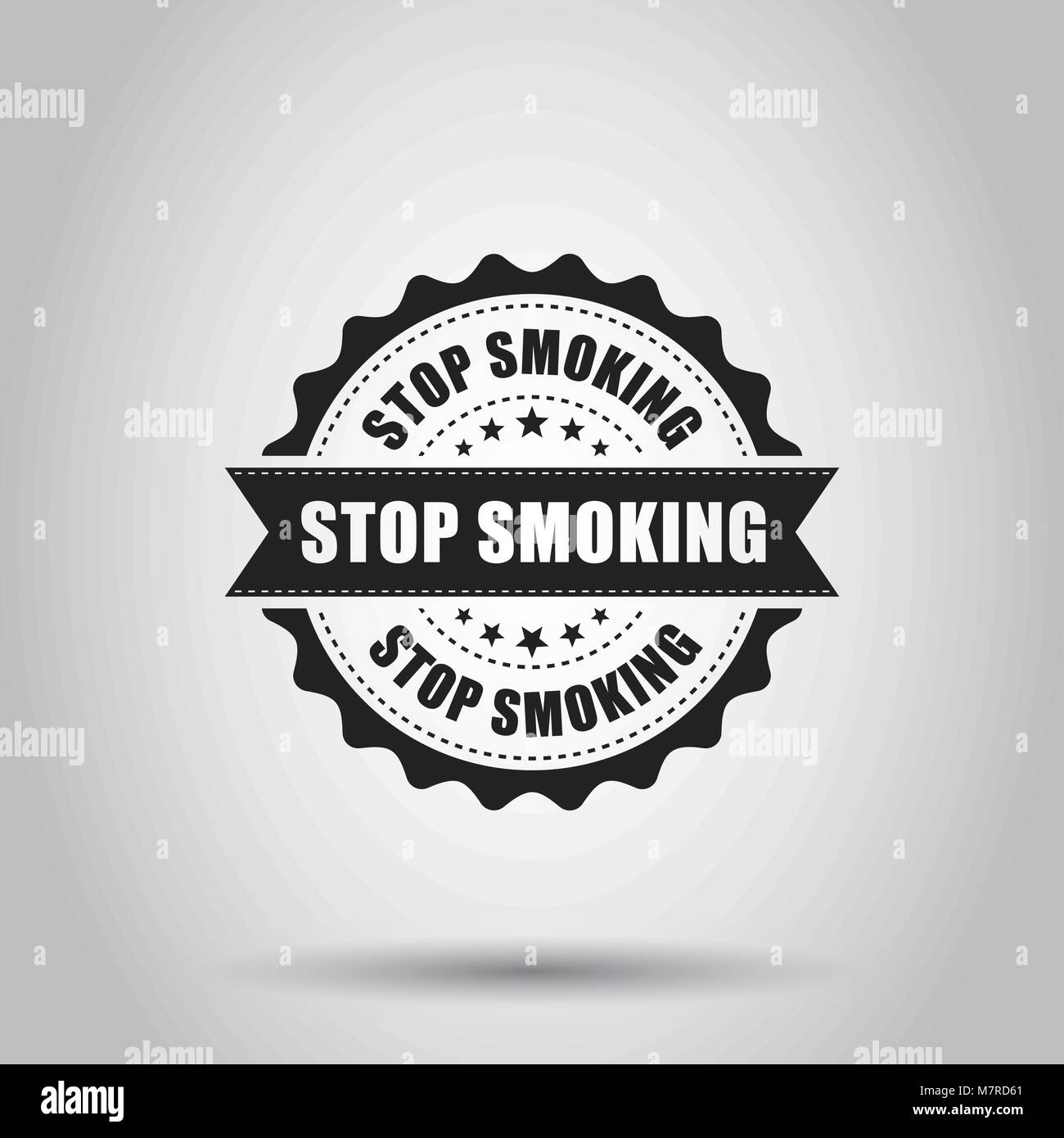 Rauchen aufhören grunge Gummi Stempel. Vector Illustration auf weißem Hintergrund. Geschäftskonzept kein Rauch Stempel Piktogramm. Stock Vektor