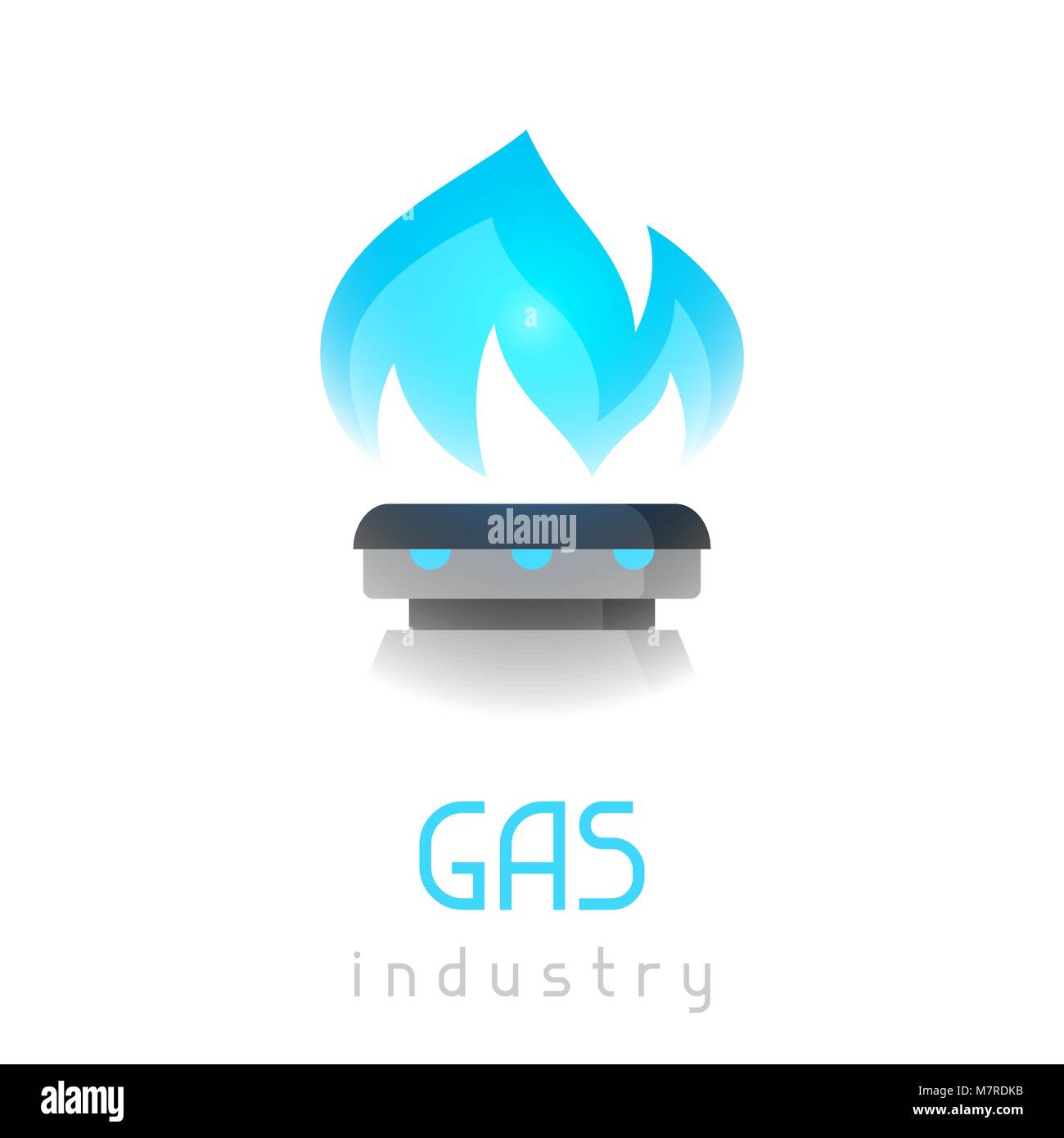 Das Blaue Gas Flamme am Herd. Industrielle Abbildung Stock Vektor