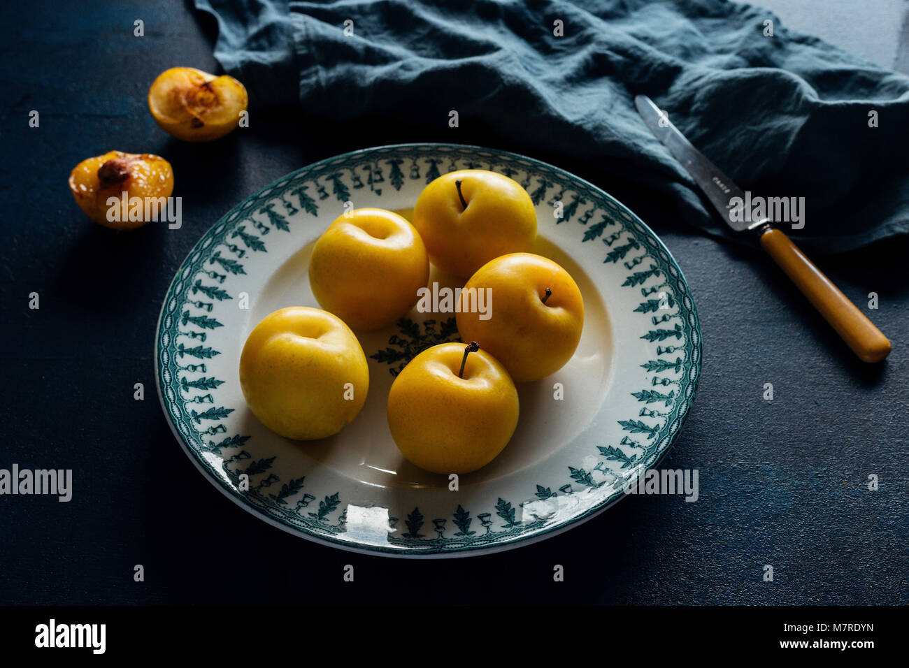 Gelbe Pflaumen Stockfoto