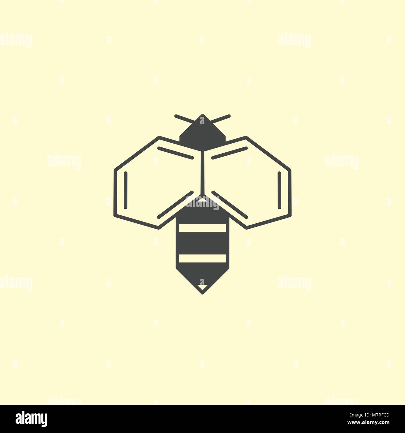 Bee Logo Design. Insekt Schriftzug mit Naphthalin-wing Stock Vektor