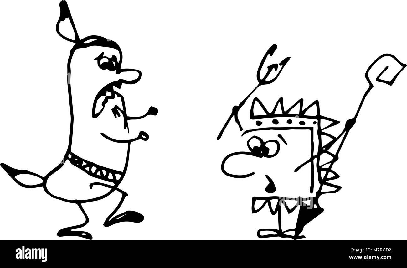 Vektor-Illustration Karikatur Indianer Stock Vektor