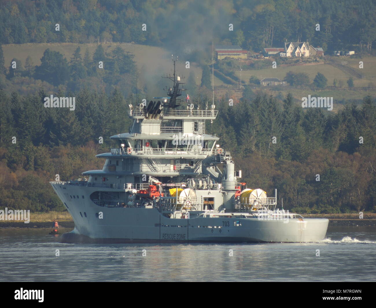 El Moussanid (703), ein El Moundjid-Klasse Not abschleppen Schiff durch die algerische Marine betrieben, auf die vor der Zustellung laufen Versuche auf den Firth of Clyde. Stockfoto