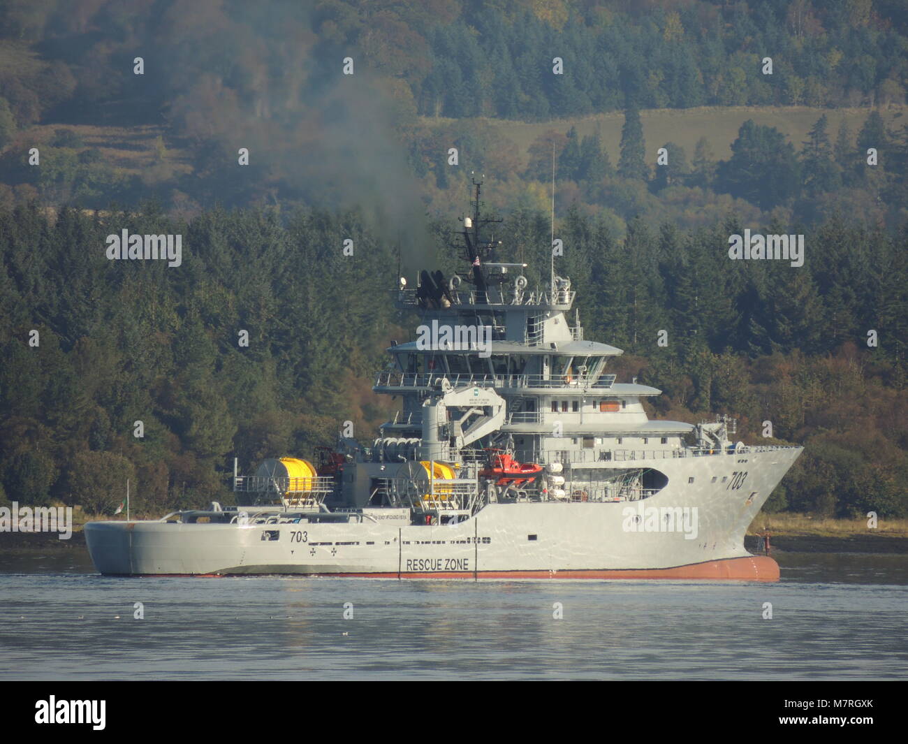 El Moussanid (703), ein El Moundjid-Klasse Not abschleppen Schiff durch die algerische Marine betrieben, auf die vor der Zustellung laufen Versuche auf den Firth of Clyde. Stockfoto