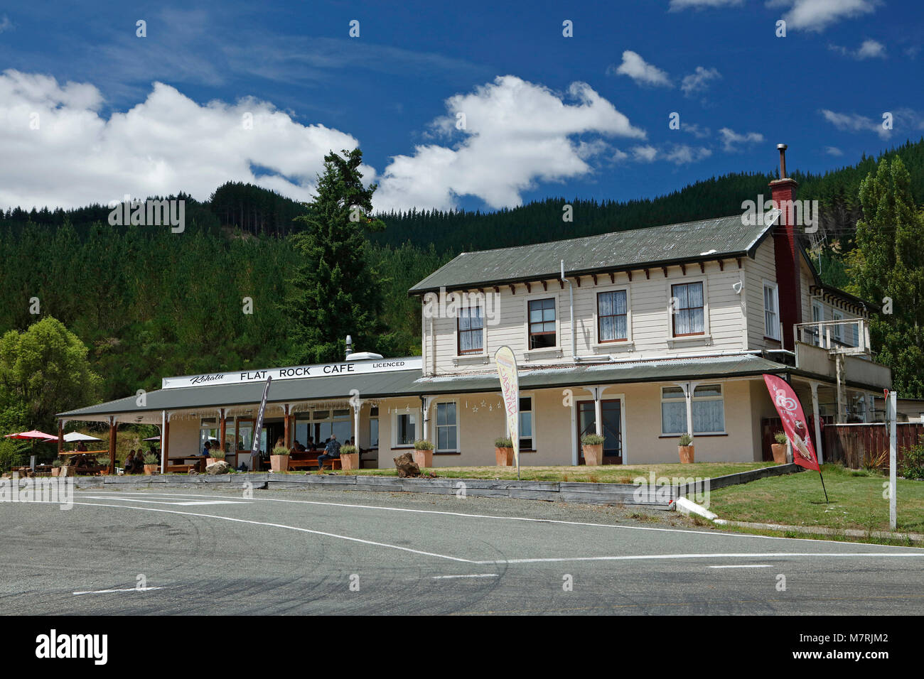 Flat Rock Cafe, Kohatu, Nelson, Südinsel, Neuseeland Stockfoto