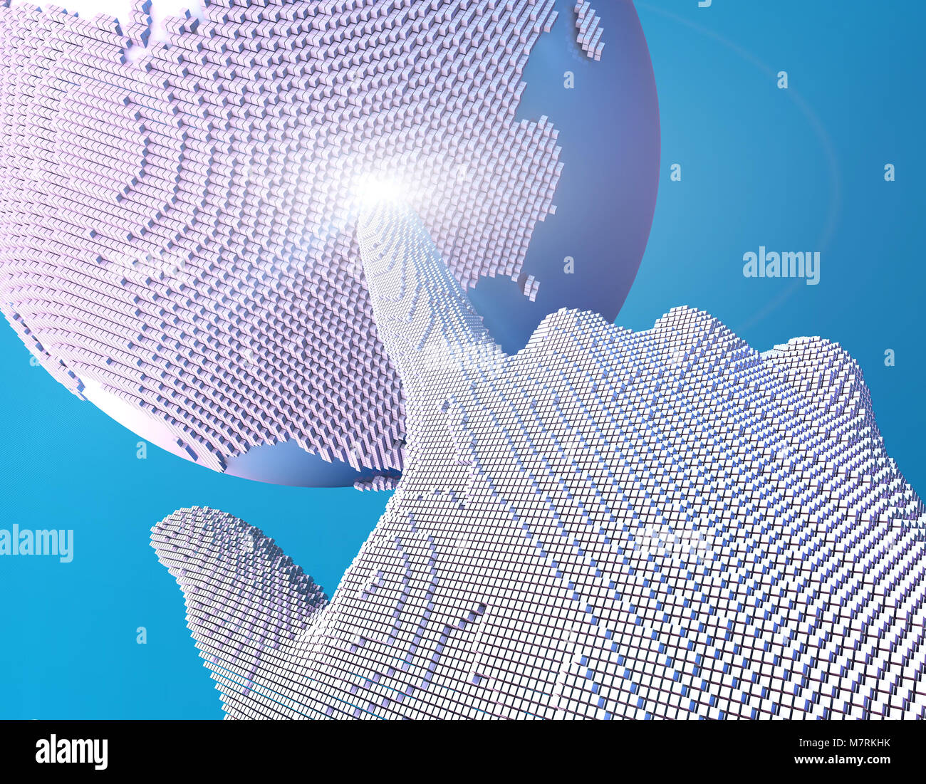 Intelligente menschliche Technik Kommunikation, Datenübertragung, Erde Stockfoto