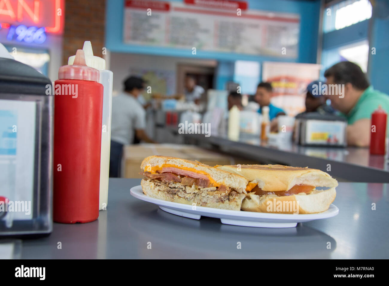 Payan Especial in Barra Payan Sandwich Shop, Santo Domingo, Domnican Republik Stockfoto