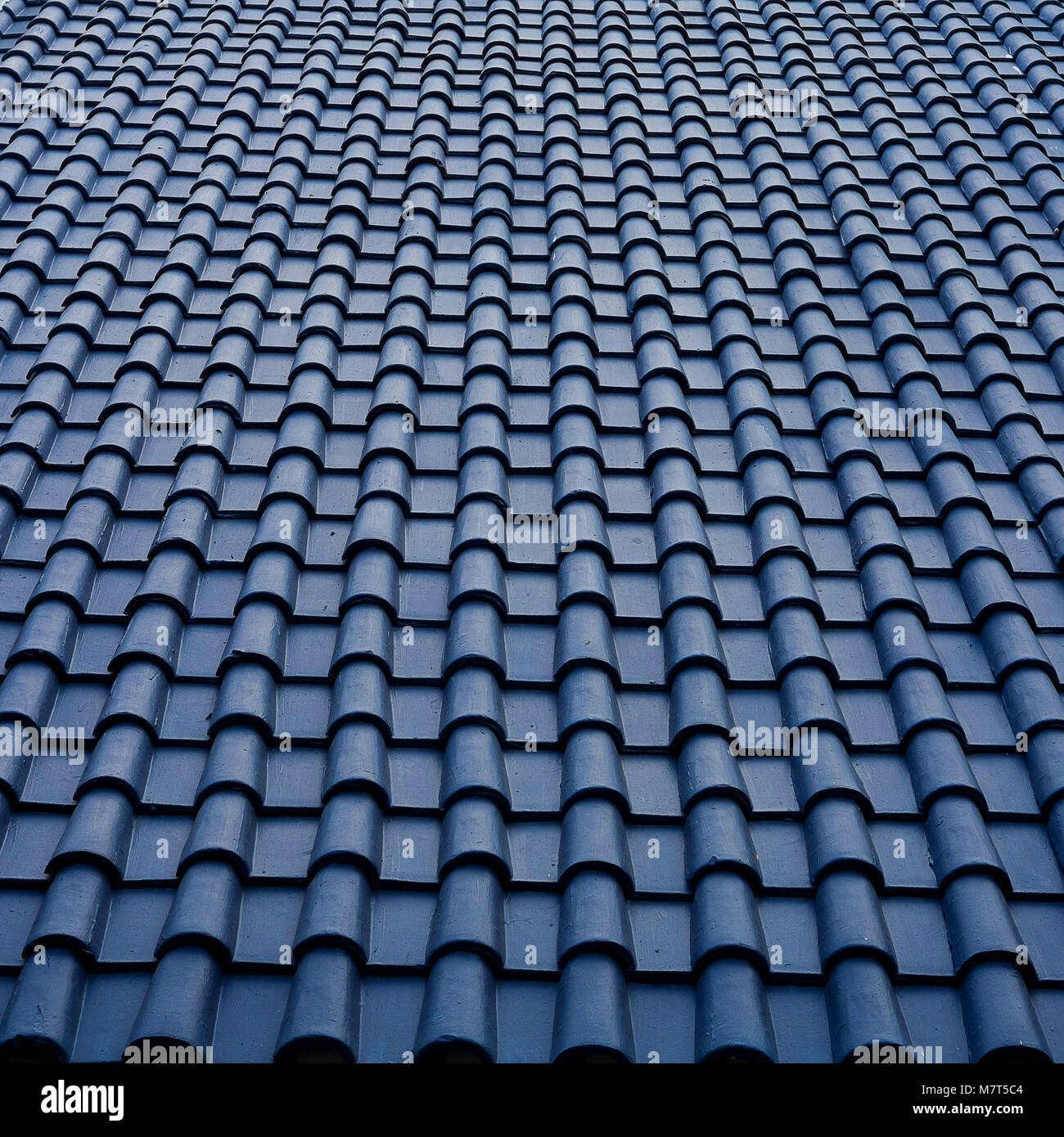 Blau Keramik Dachziegel für Außen dekoration design Stockfoto