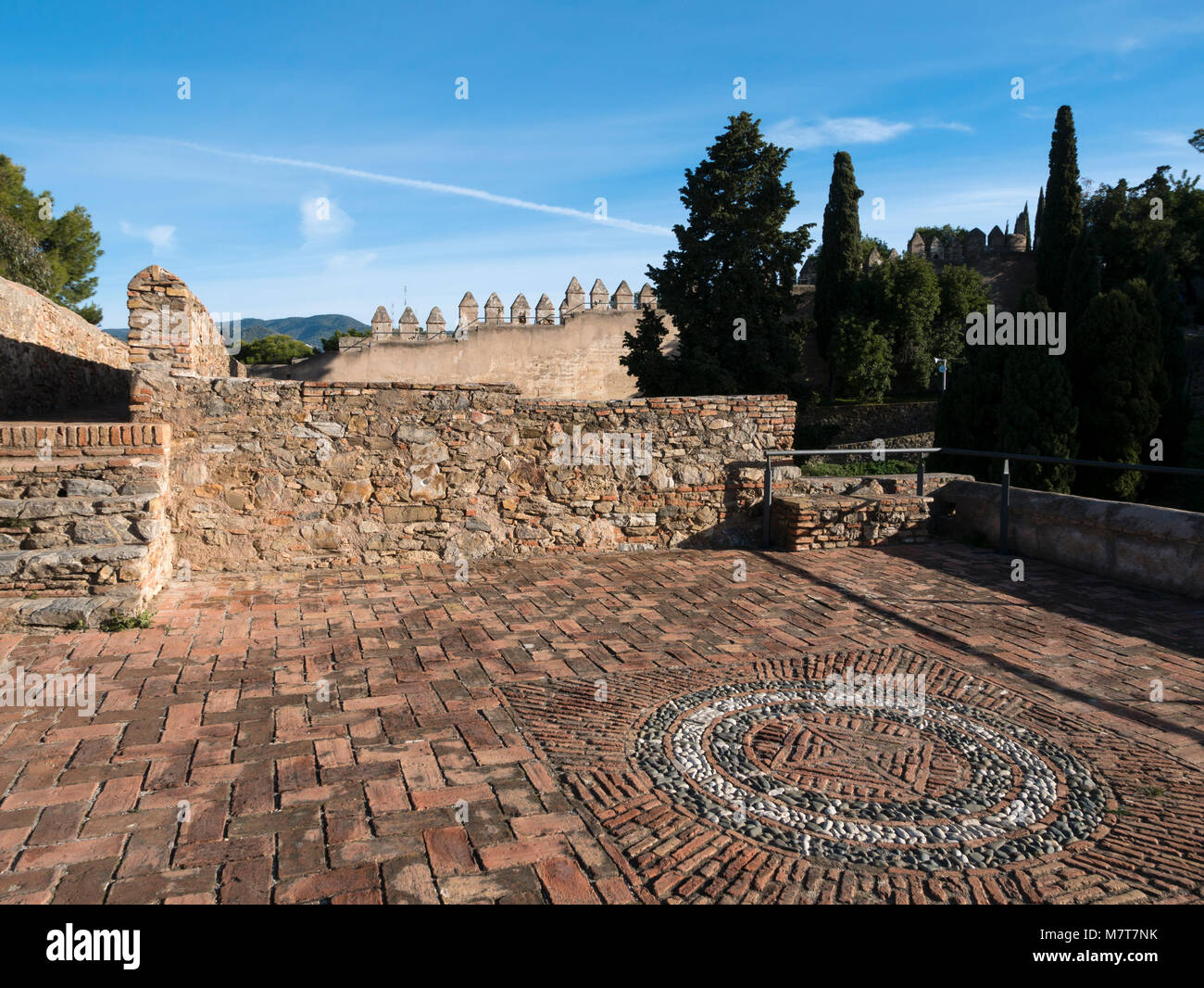 Castillo de Gibralfaro (Castillo de Gibralfaro) Malaga, Andalusien, Spanien. Stockfoto