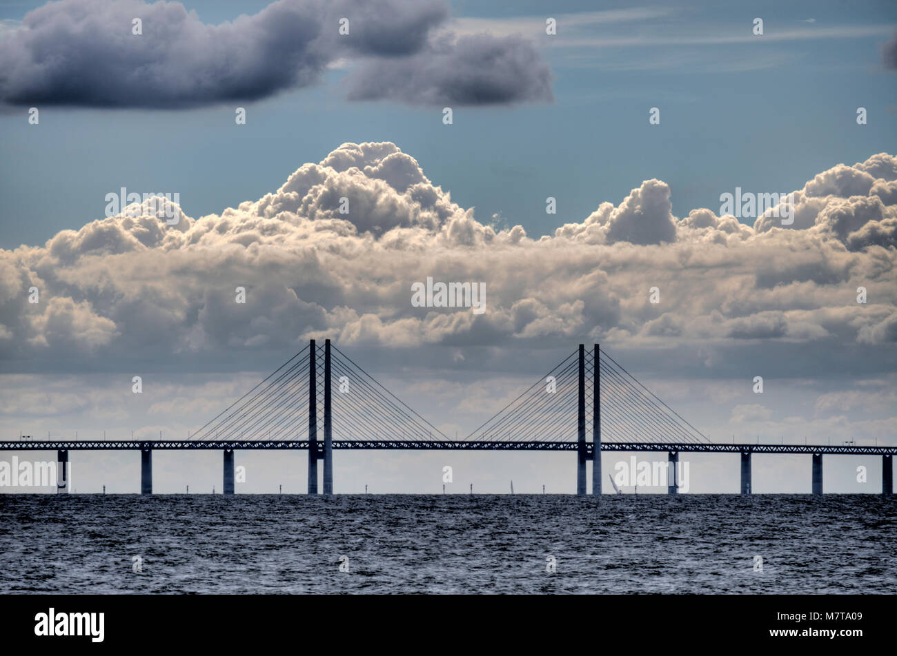 Die oeresund Brücke Stockfoto