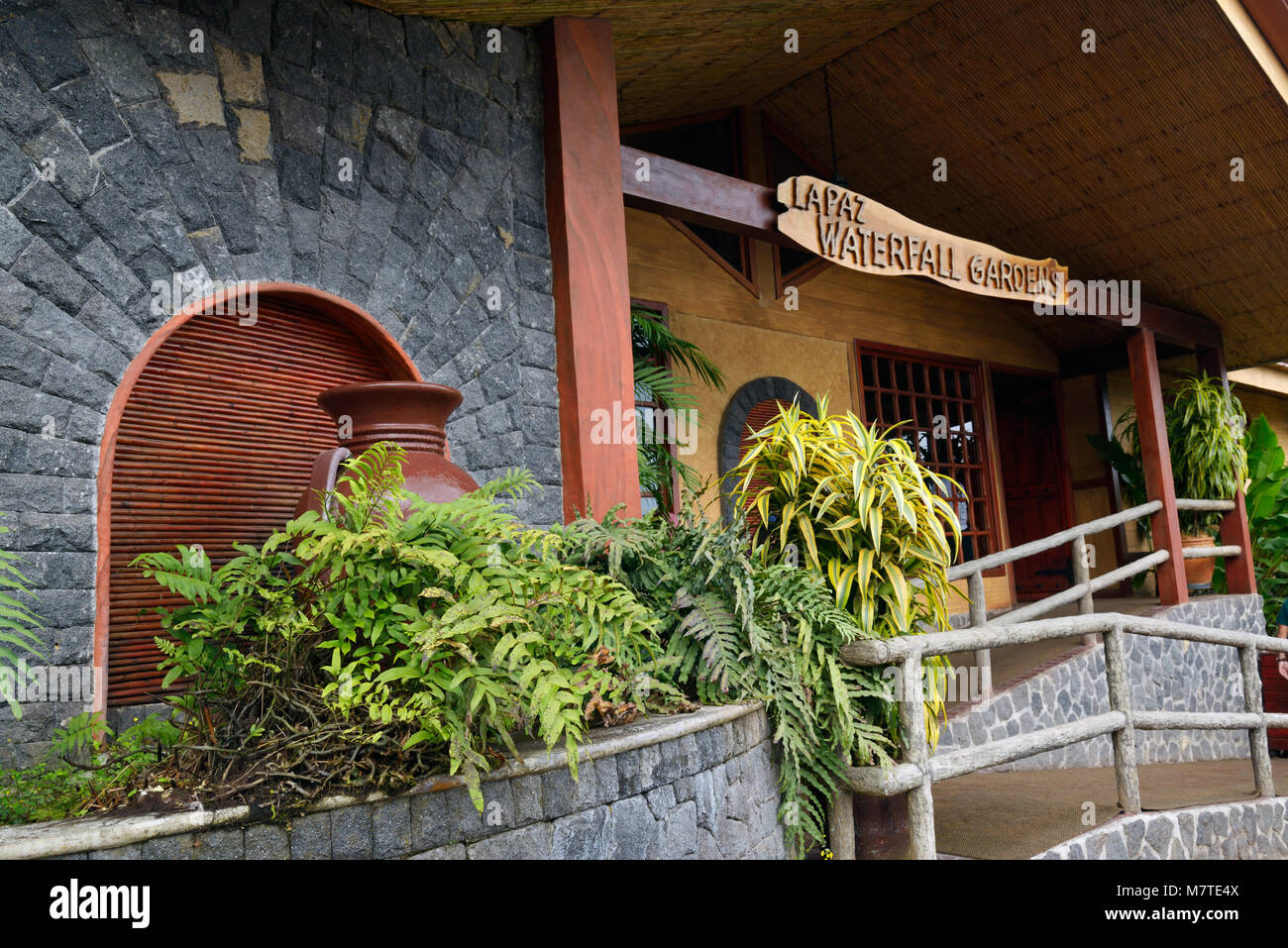 La Paz Wasserfall Garten Peace Lodge, Costa Rica Stockfoto