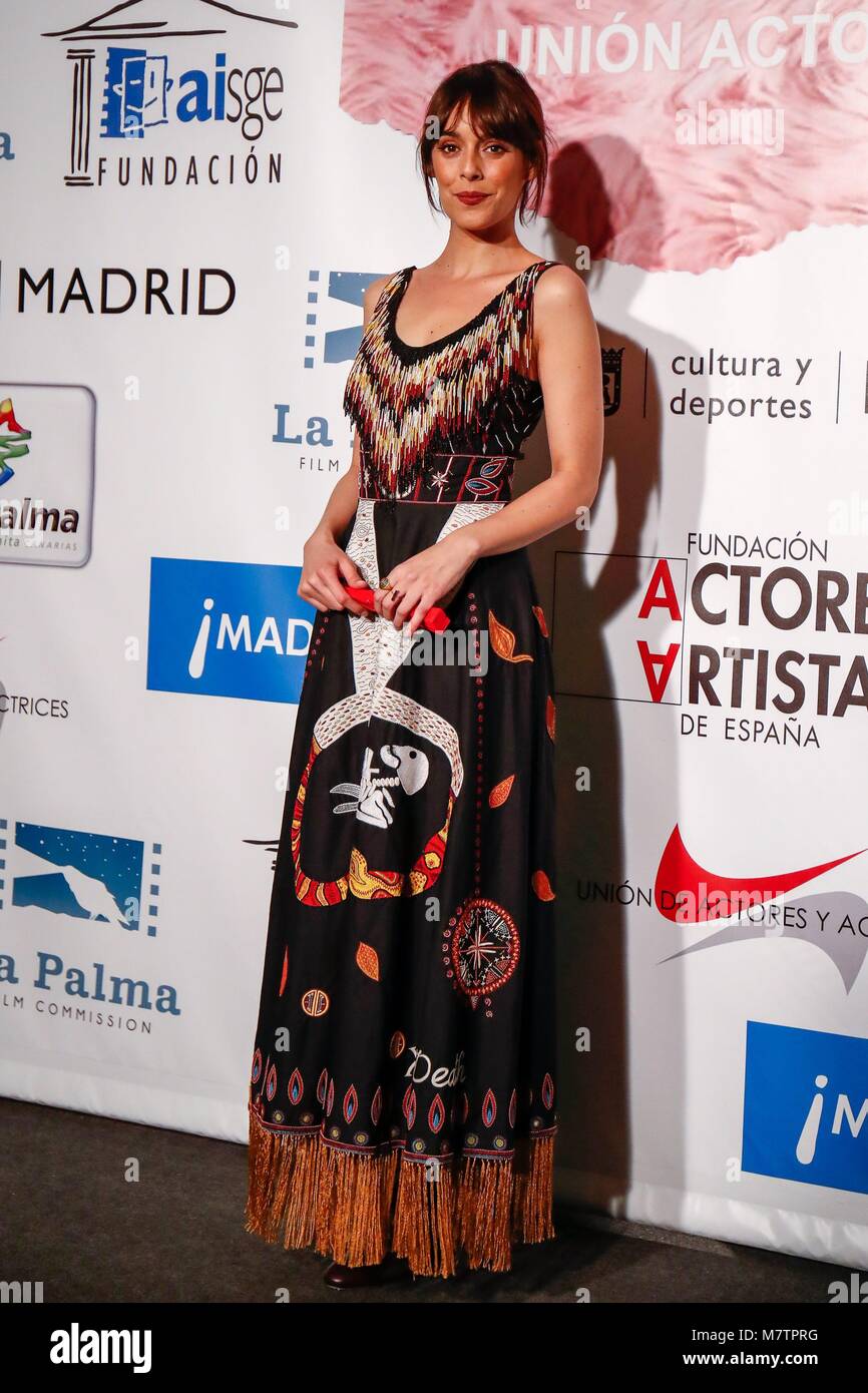 Belen Cuesta besucht während XXVII Premios Union de Actores y Schauspielerinnen, am Teatro Circo Preis, Madrid, Spanien, am 12. März 2018. Foto: Oscar J. Barroso/AFP 7 Cordon drücken Sie Stockfoto