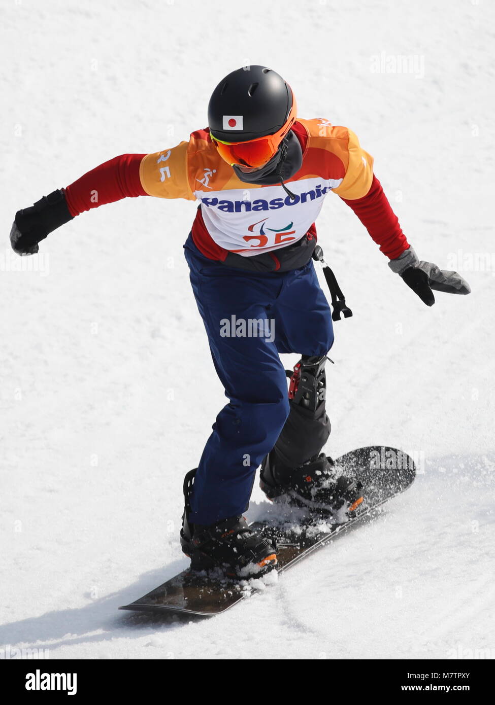 Atsushi Yamamoto (JPN), 12. MÄRZ 2018 - Snowboarden: Männer Snowboard Cross stehend an Jeongseon Alpine Center während der PyeongChang 2018 Paralympics Winterspiele in Pyeongchang, Südkorea. (Foto von Sho Tamura/LBA SPORT) Stockfoto