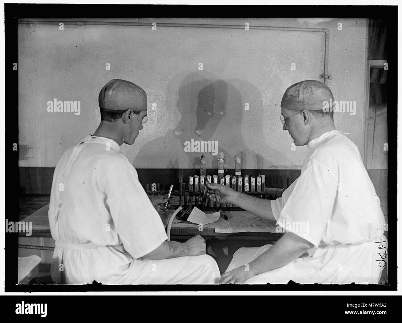 Eine historische Referenz an die Arbeit der U.S. Army Medical School über den Typhus-Impfstoff, aufbewahrt unter LCCN2016868640, zeigt frühe medizinische Fortschritte. Stockfoto