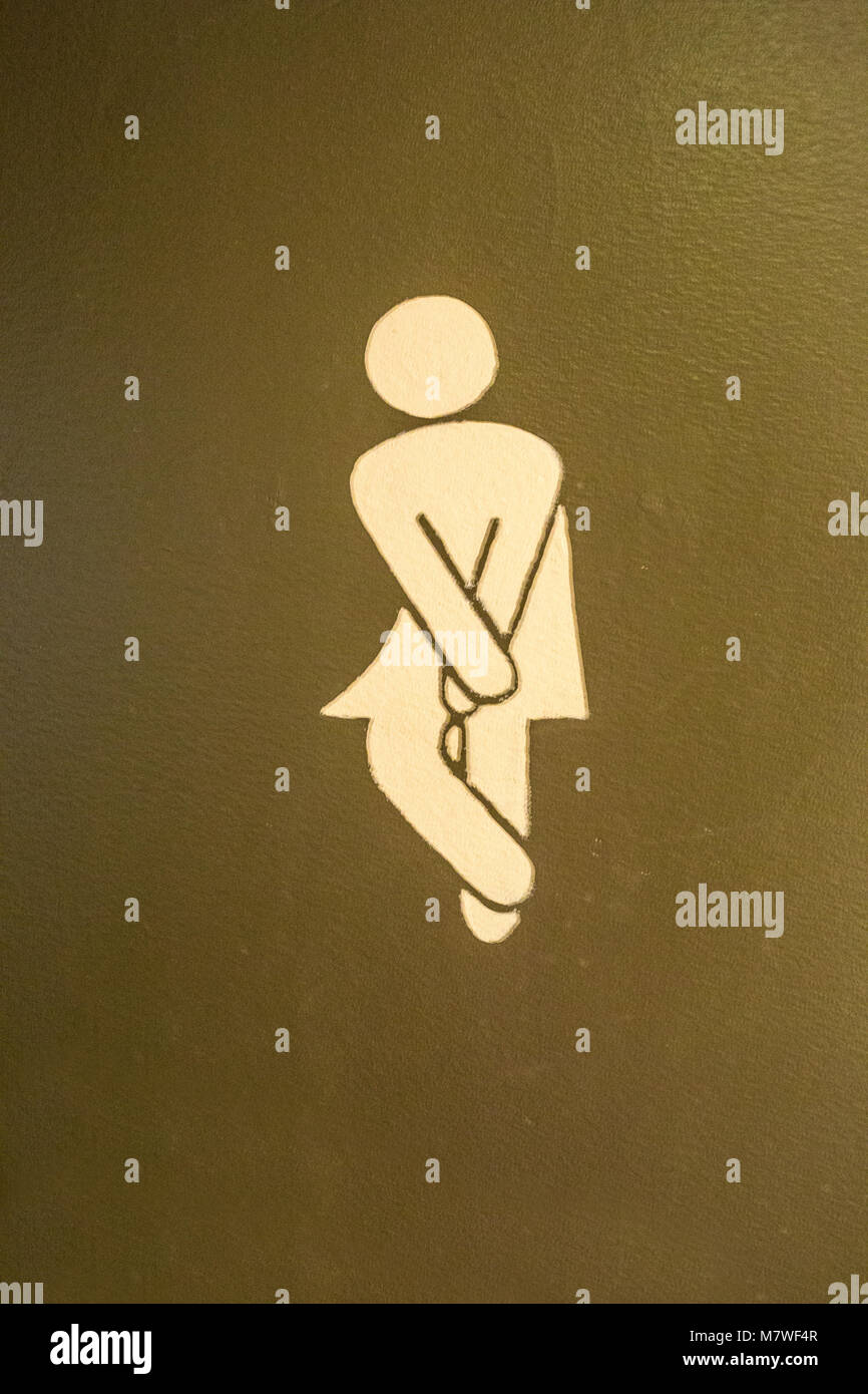 Quebec, Kanada. Toilette Schild für Frauen. Stockfoto