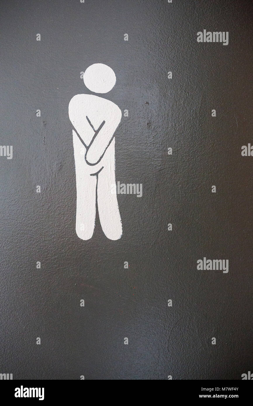 Quebec, Kanada. Toilette Schild für Männer. Stockfoto
