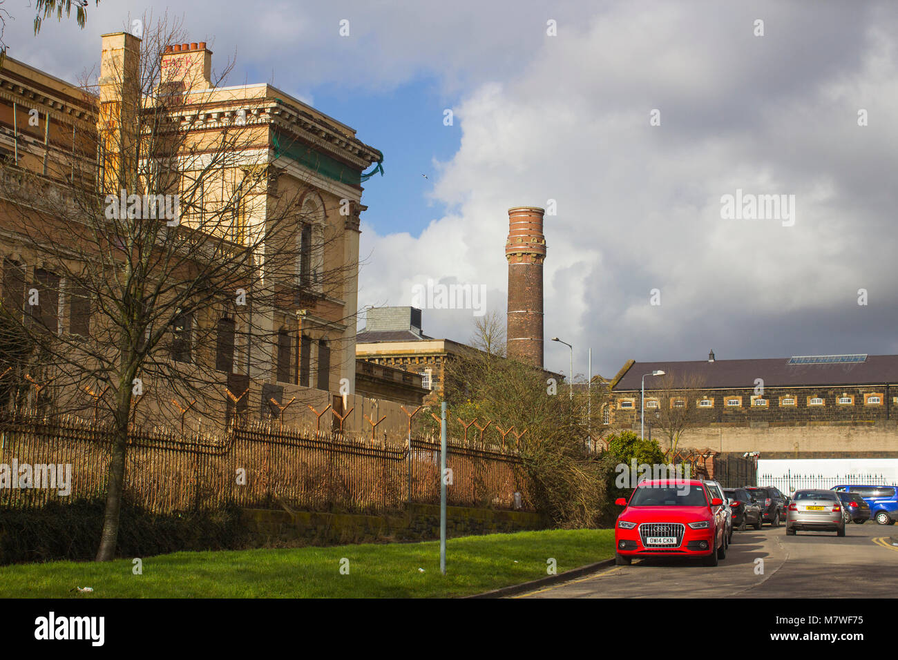 Die Ruinen des berühmten Crumlin Road courthouse in Belfast, Nordirland, ist Sanierung wartet in einer 160 Schlafzimmer, modernes Hotel Stockfoto