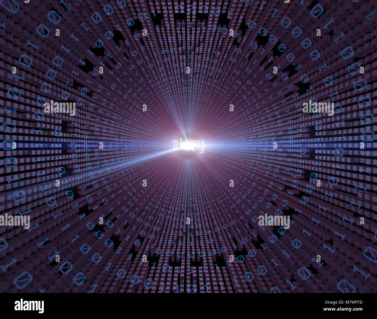 Technologie der Datenübertragung, zukünftige digitale Kommunikations-, Informations-, USA-Karte Stockfoto