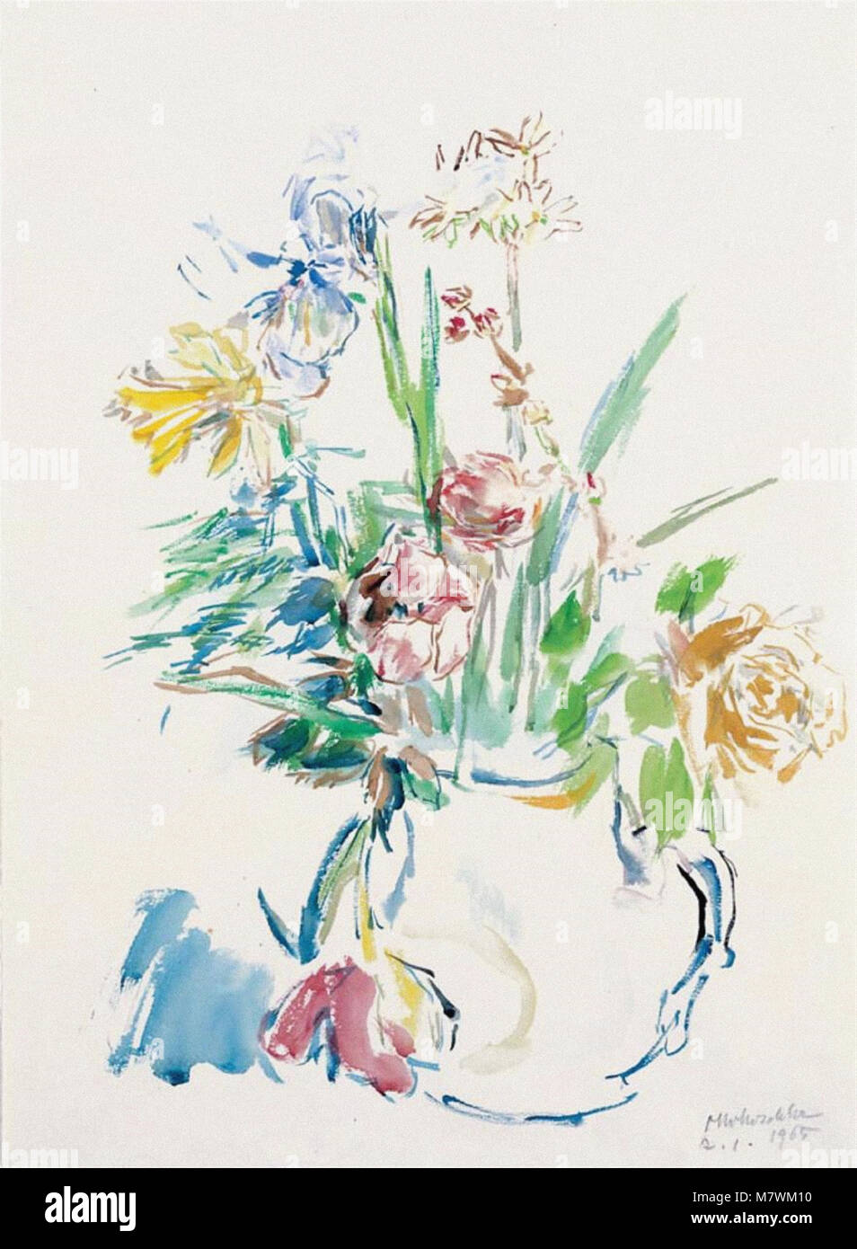 Oskar Kokoschka - Spring Bouquet mit Iris Stockfoto