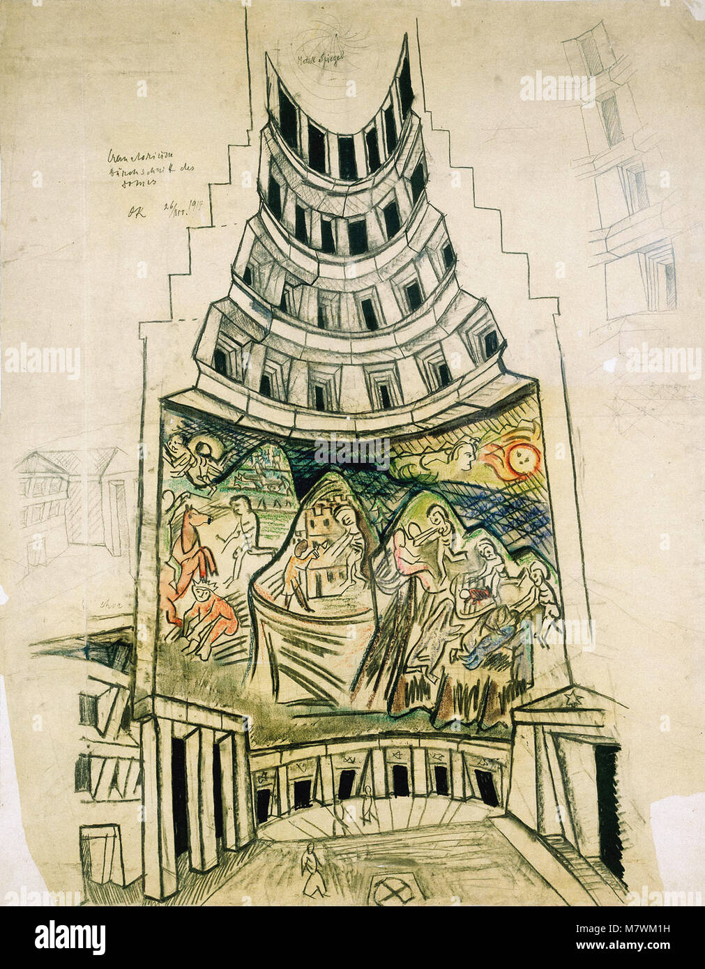 Oskar Kokoschka - fresco Design für das Krematorium Stockfoto