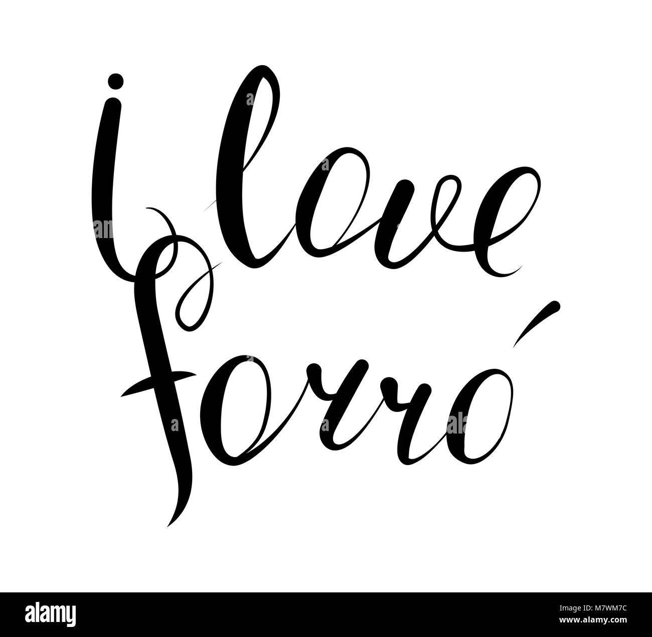 Ich liebe Forro. Stock Vektor