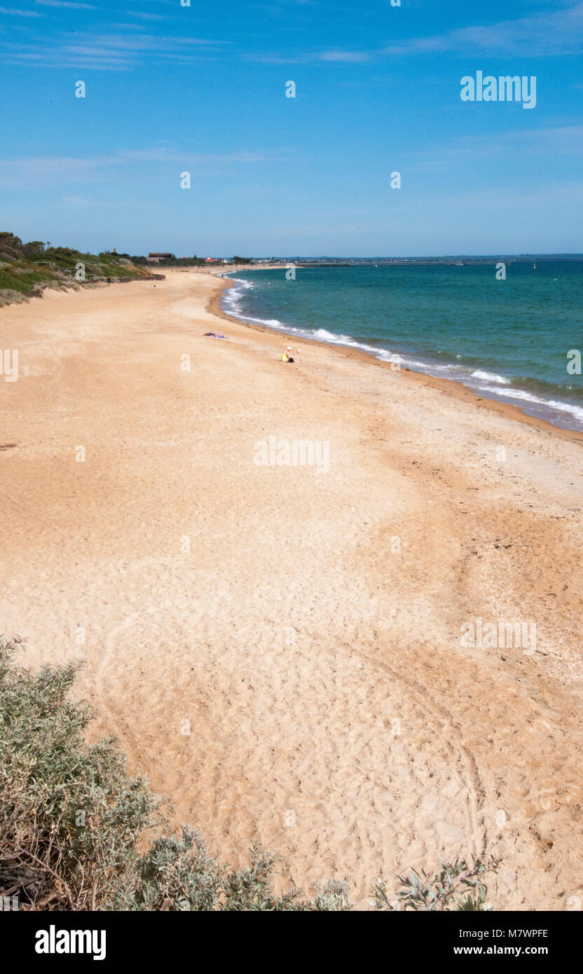 Langen Strand in Aspendale auf Port Phillip Bay, Melbourne, Australien Stockfoto