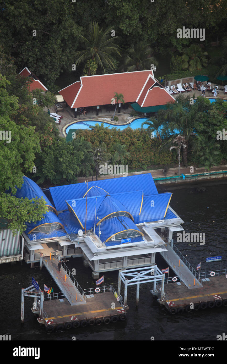 Thailand, Bangkok; Royal Orchid Sheraton, Pool, Bootsanleger, Stockfoto