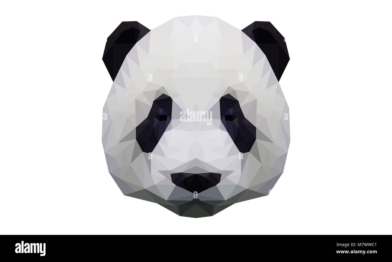 Low Poly Dreieck Panda JPG 4000 x 2400 Stockfoto