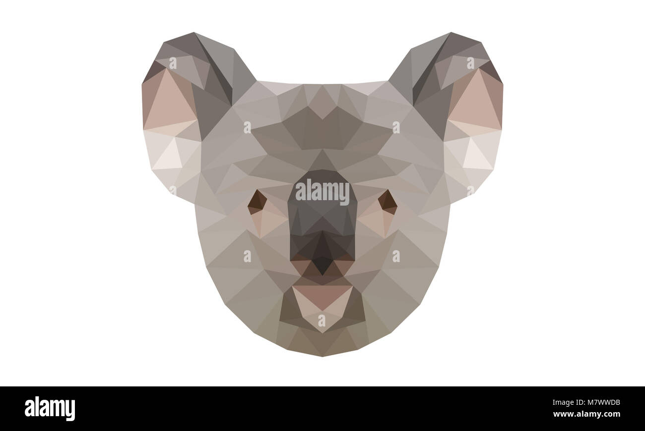 Low Poly Dreieck Koala JPG 4000 x 2400 Stockfoto