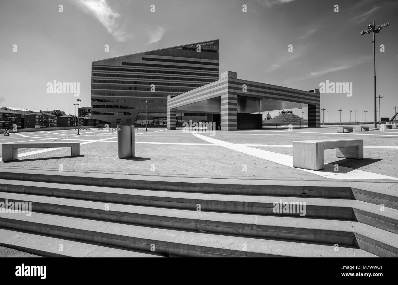 Gino Valle entfernt, wo viele moderne Gebäude wie 'Casa Mailand' L.G. elektronische Komponenten und Vittoria Versicherungs-, Mailand, Italien Stockfoto